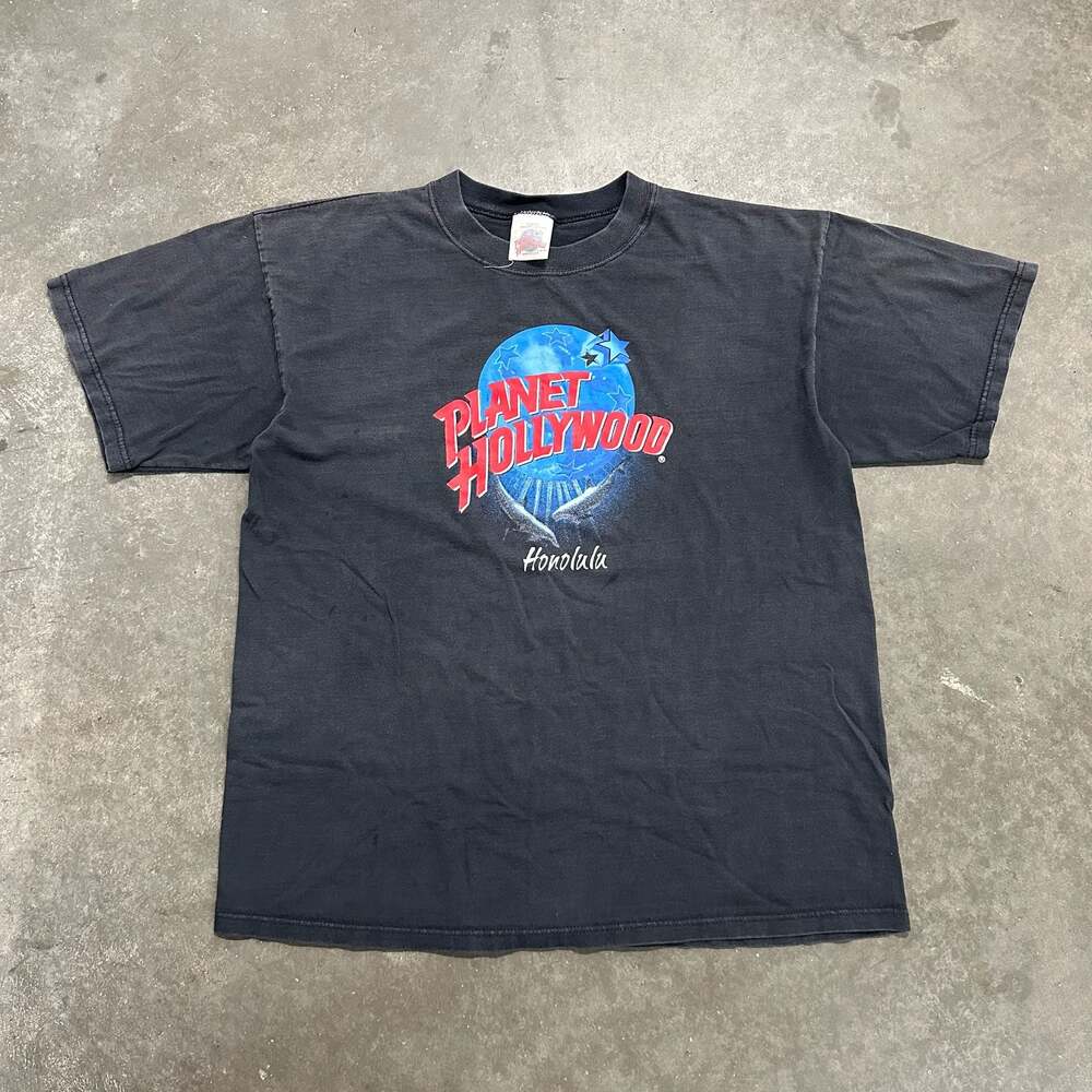 Vintage 1991 Planet Hollywood Honolulu Black T-Shirt Made in USA Large